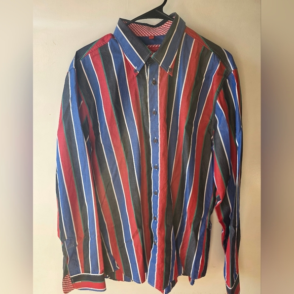 Haupt Other - Haupt Slim Fit Button Down Striped Multicolor Men's Shirt L 16.5